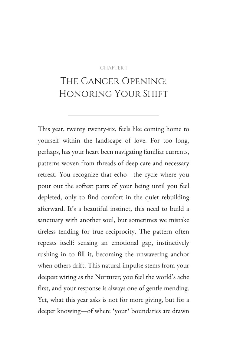 2026 Love Framework: Cancer: Your Trek Year Harmonized interior preview