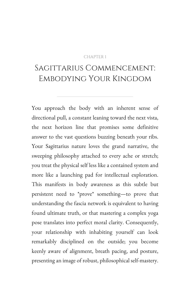 Body Awareness System for Sagittarius: Unlock Your Gift interior preview