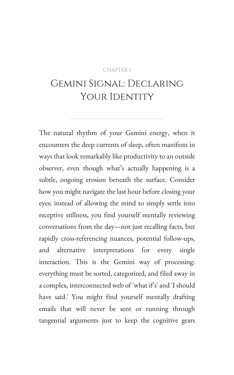 Gemini Sleep Strategy Guide: Weaponize Your Nature interior preview