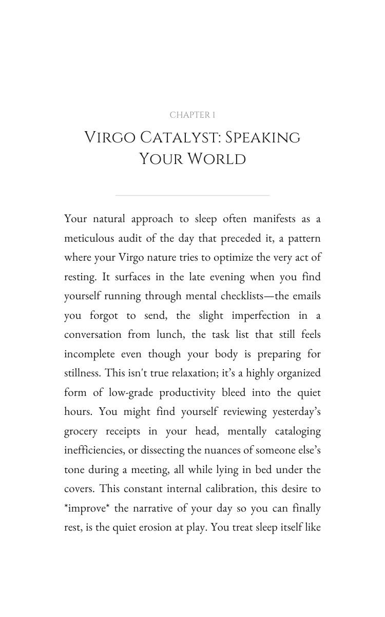 Virgo Sleep Cornerstone: Your Practice Streamlined interior preview