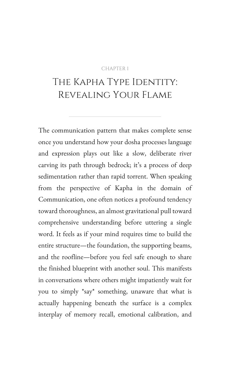 Kapha Type: Communication Evolution: Channel Your Quest interior preview