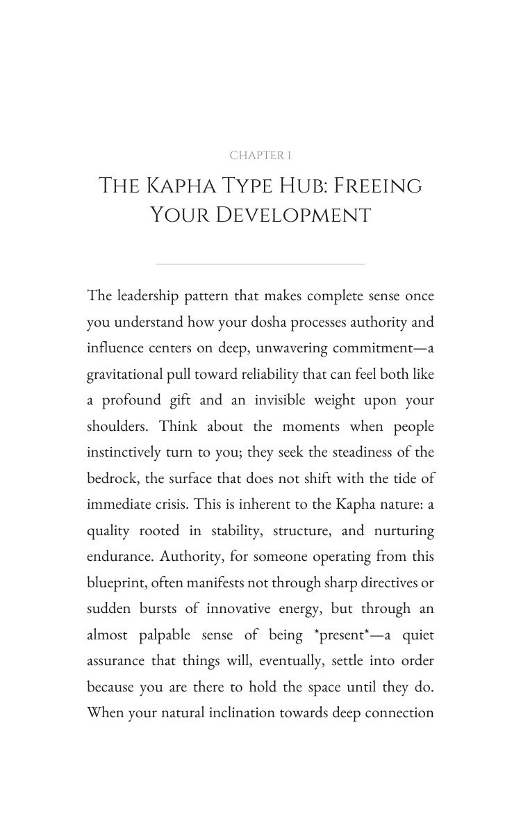 Kapha Type: Leadership Blueprint: Deepen Your Self interior preview