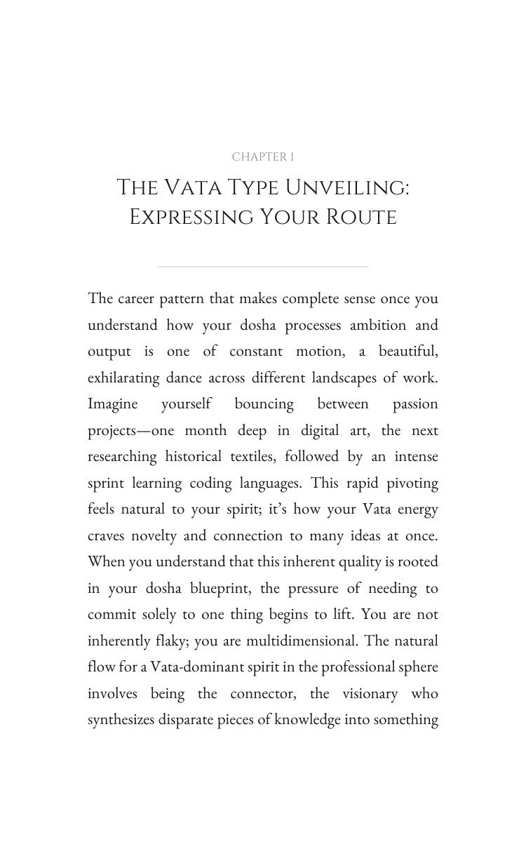 Vata Type: Career Fulfillment: Optimize Your Rise interior preview