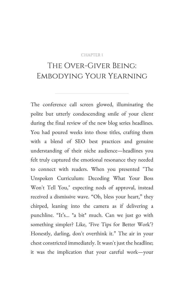 Over-Giver Content Creation Cornerstone: Your Dream Emerged interior preview