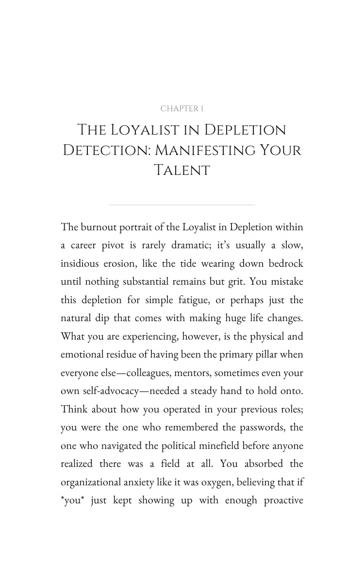 Career Pivot Toolkit for Loyalist in Depletion: Establish Your Presence interior preview