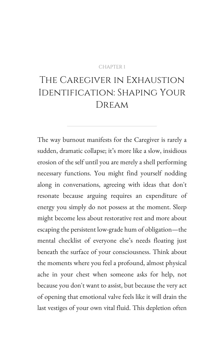 Caregiver in Exhaustion Identity Reconstruction Reference: Harness Your Spirit interior preview