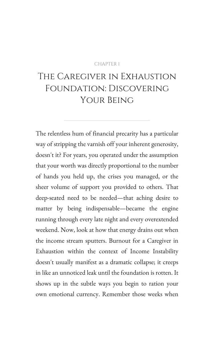 Caregiver in Exhaustion: Navigating Income Instability: Your Ability Blueprint interior preview