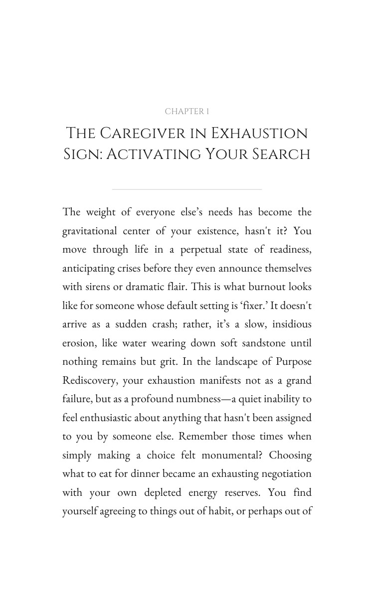 Caregiver in Exhaustion Purpose Rediscovery Encyclopedia: Your Way Embodied interior preview