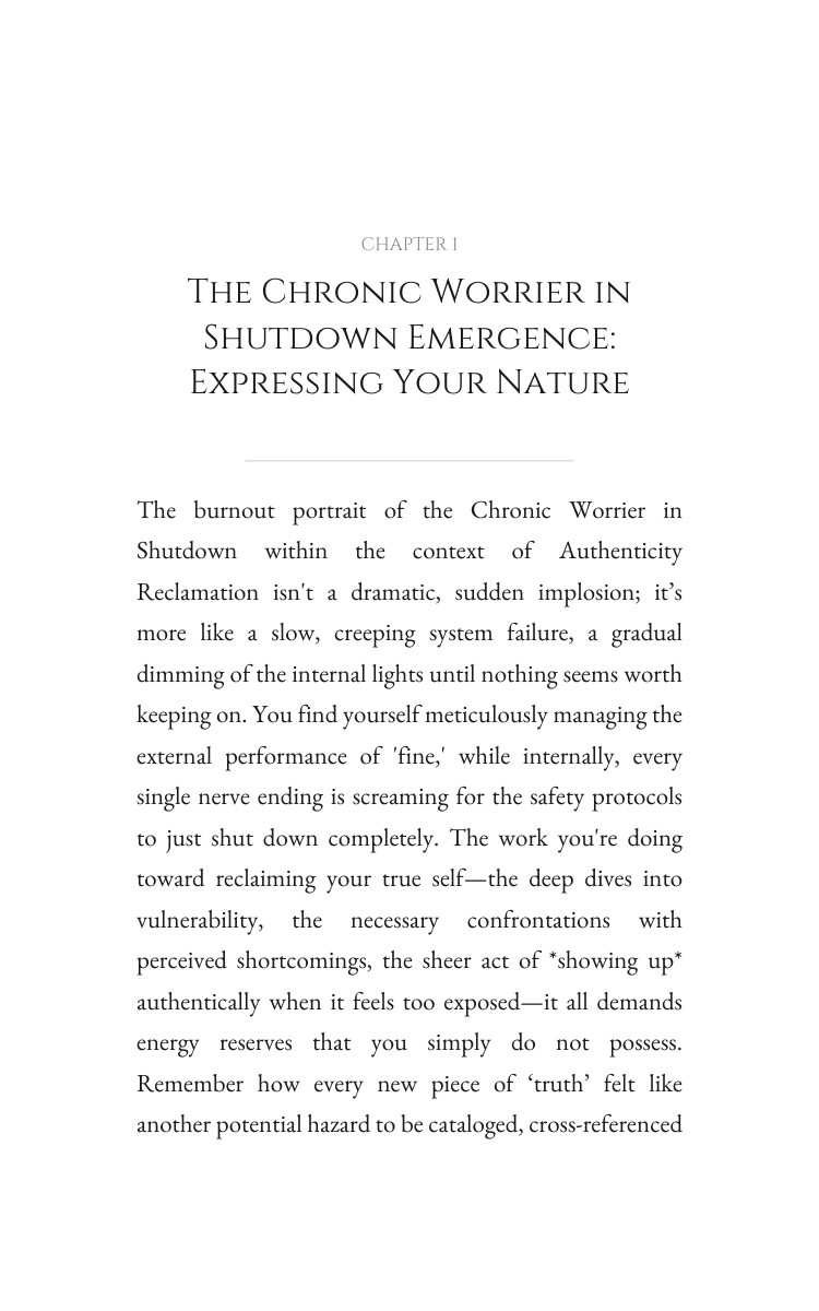Chronic Worrier in Shutdown Authenticity Reclamation Guidebook: Build Your Soul interior preview