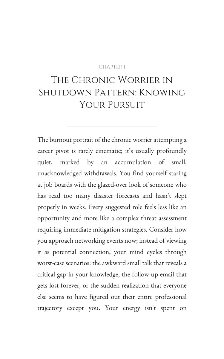 Chronic Worrier in Shutdown: Career Pivot Evolution: Your Flame Harmonized interior preview