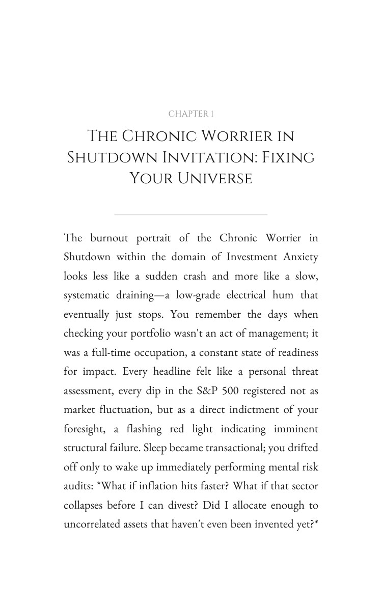 Chronic Worrier in Shutdown Investment Anxiety Optimization Guide: Integrate Your Condition interior preview