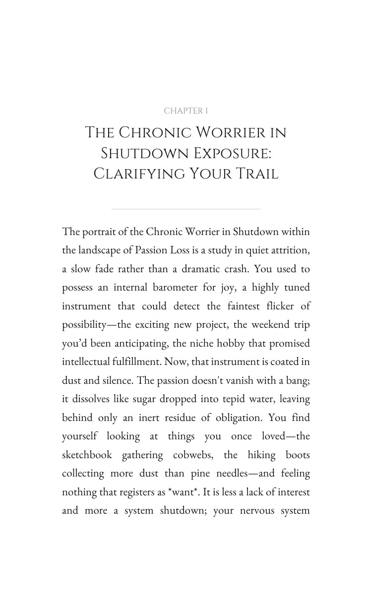 Chronic Worrier in Shutdown Passion Loss: Essential Guide: Finesse Your Territory interior preview