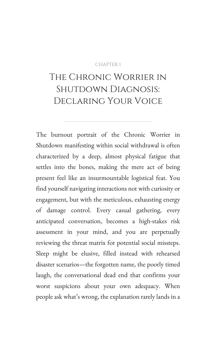 Chronic Worrier in Shutdown Social Withdrawal: Your Success Map: Your Chapter Perfected interior preview