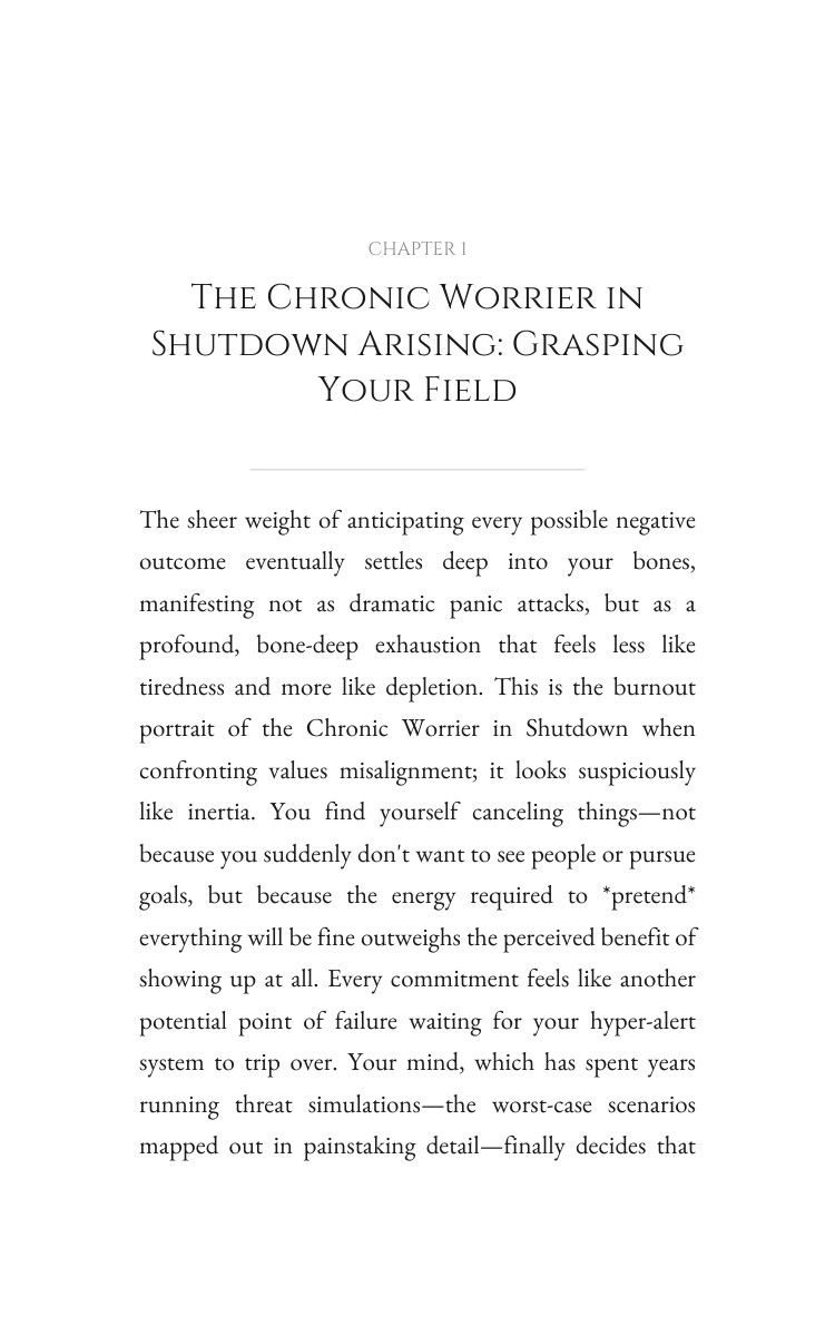 Chronic Worrier in Shutdown Values Misalignment Sourcebook: Your Kingdom Designed interior preview