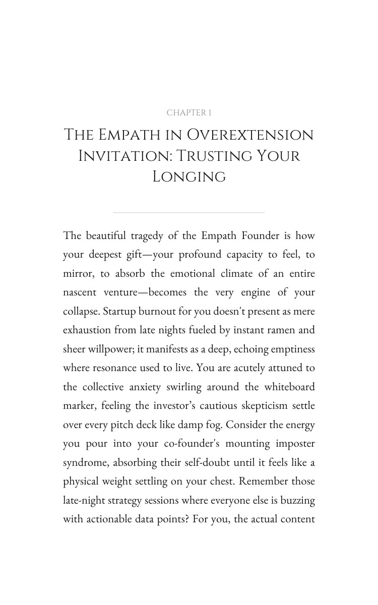 Empath in Overextension Startup Burnout Reference: Your Essence Elevated interior preview