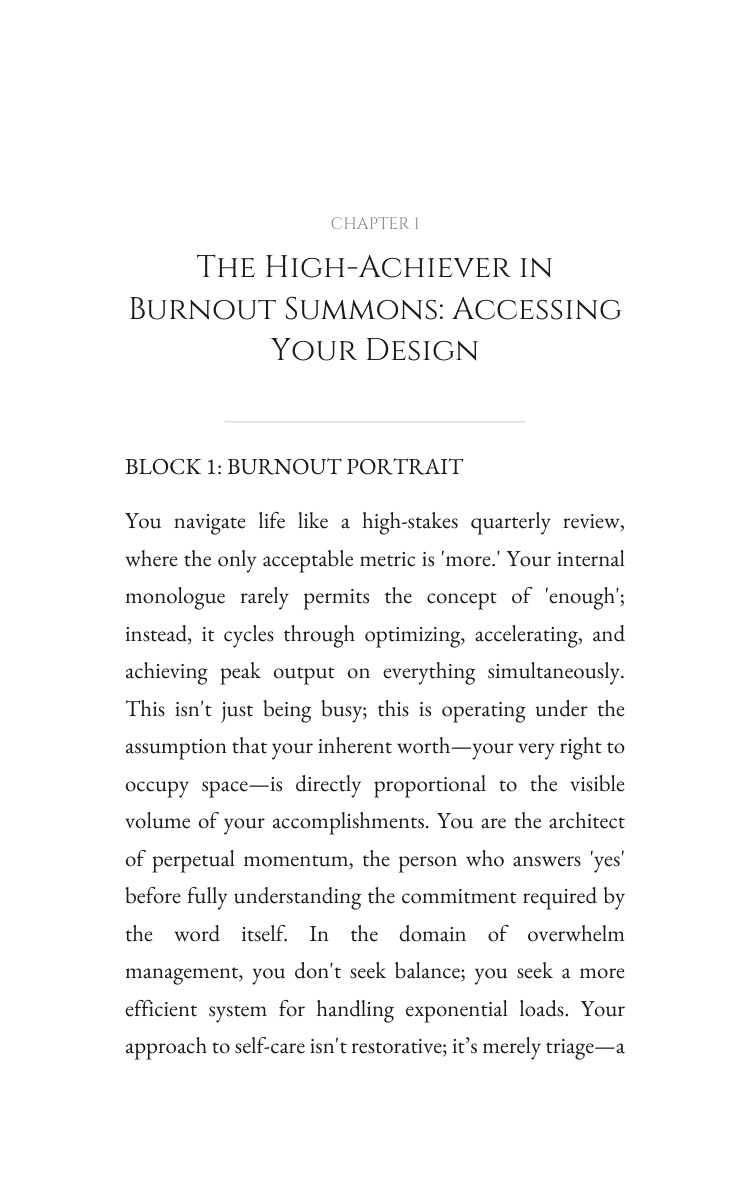 High-Achiever in Burnout: Overwhelm Management Unlocked: Your Being Decoded interior preview