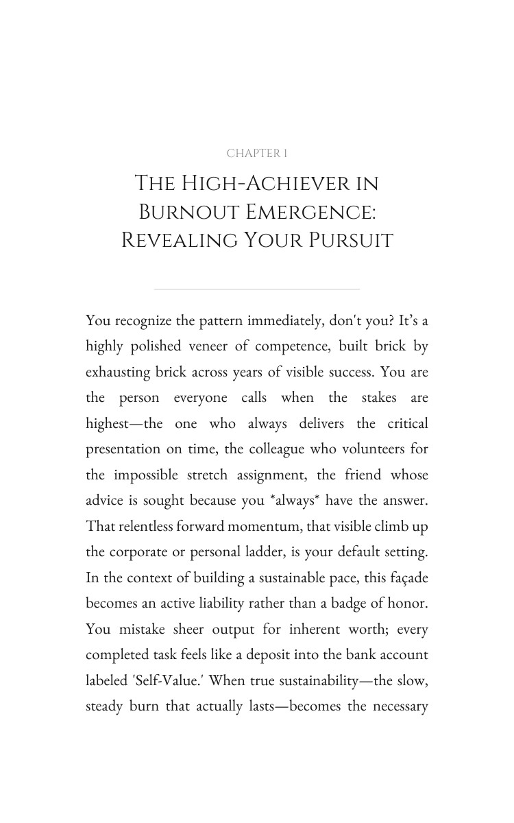 High-Achiever in Burnout: Sustainable Pace Building Excellence: Your Nature Embodied interior preview