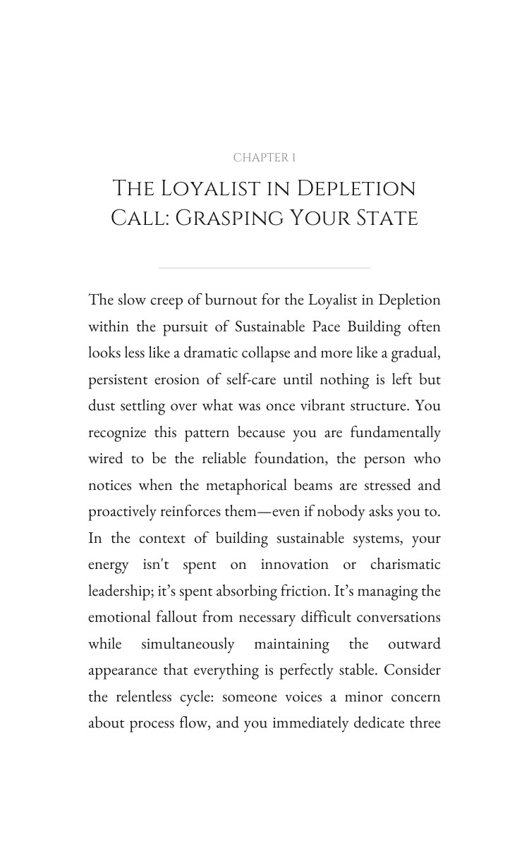 Loyalist in Depletion: Sustainable Pace Building Evolution: Your Existence Unleashed interior preview