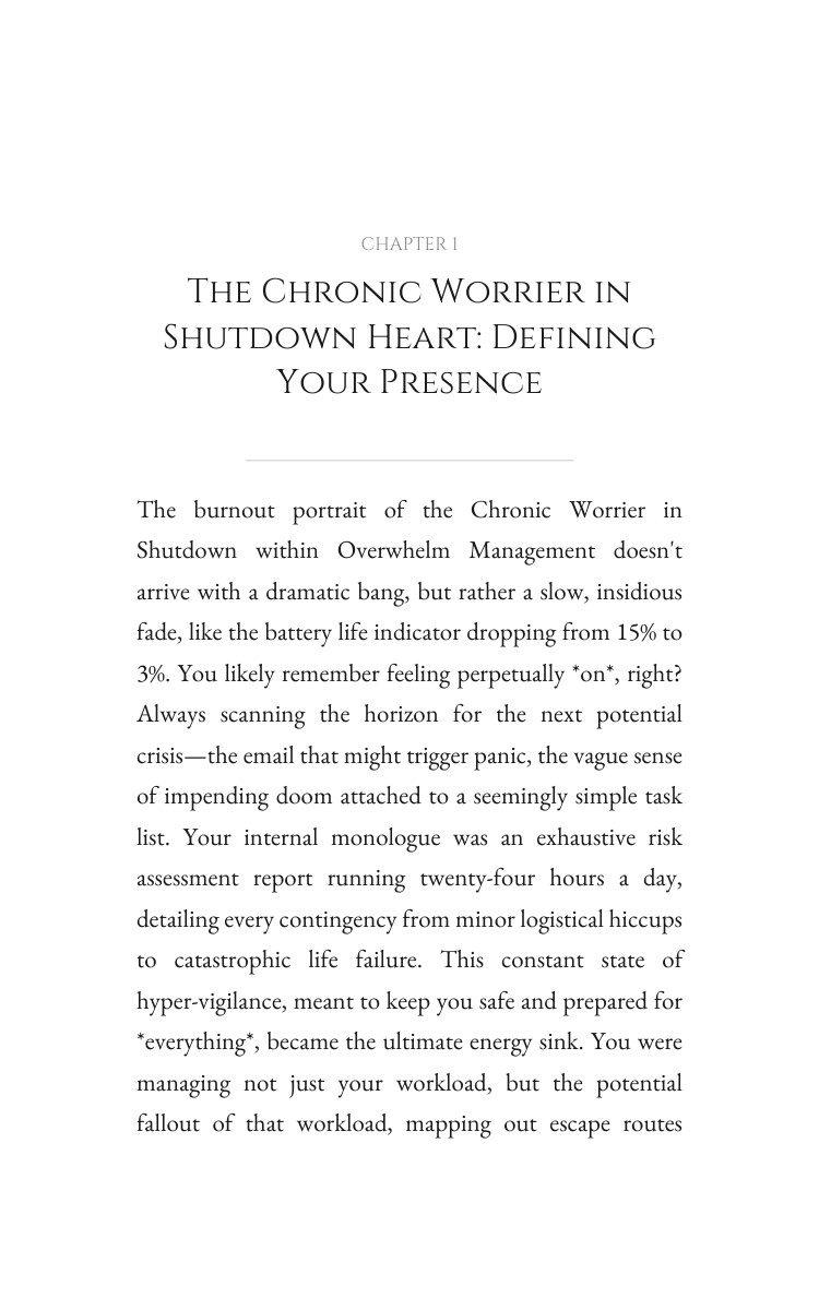 Overwhelm Management Handbook: Chronic Worrier in Shutdown: Master Your Pursuit interior preview