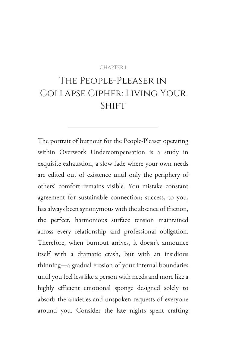 Overwork Undercompensation Guide for People-Pleaser in Collapse: Your Process Unleashed interior preview