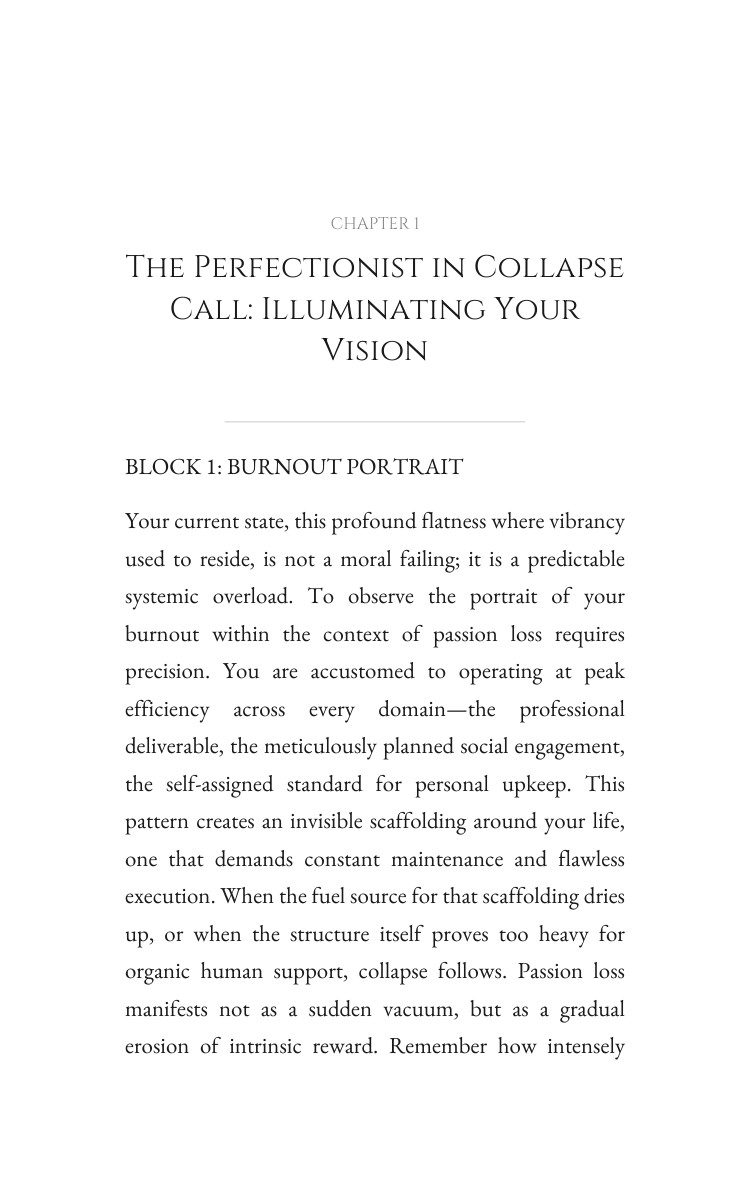 Passion Loss System for Perfectionist in Collapse: Ground Your Chapter interior preview