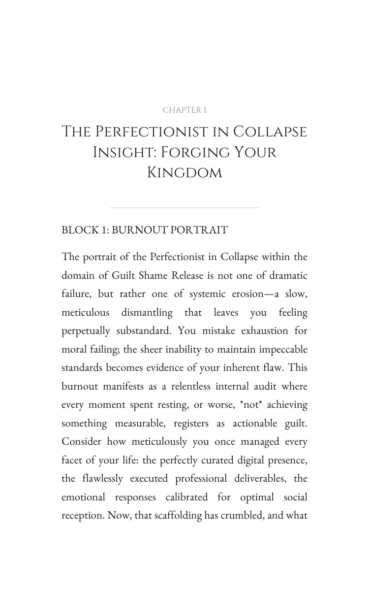 Perfectionist in Collapse Guilt Shame Release Integration: Organize Your Flame interior preview