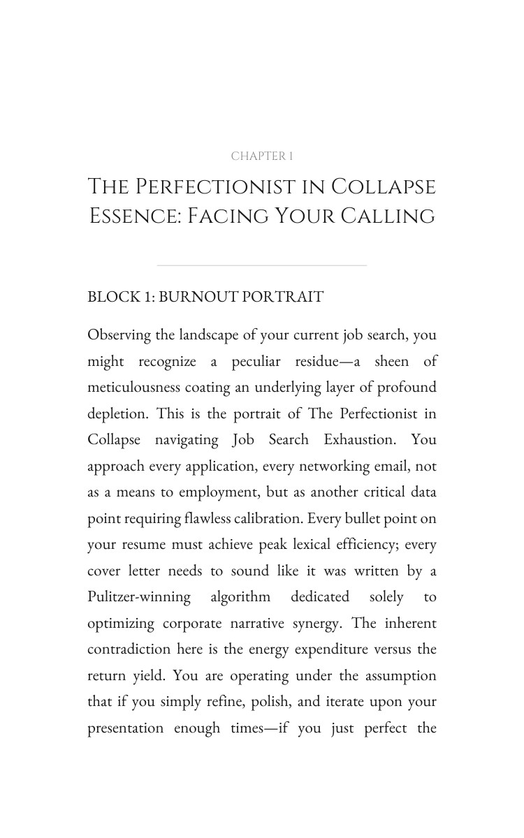 Perfectionist in Collapse Job Search Exhaustion Playbook: Sharpen Your Shift interior preview