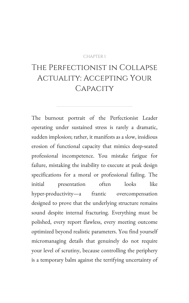 Perfectionist in Collapse: Leadership Stress Unlocked: Cultivate Your Self interior preview