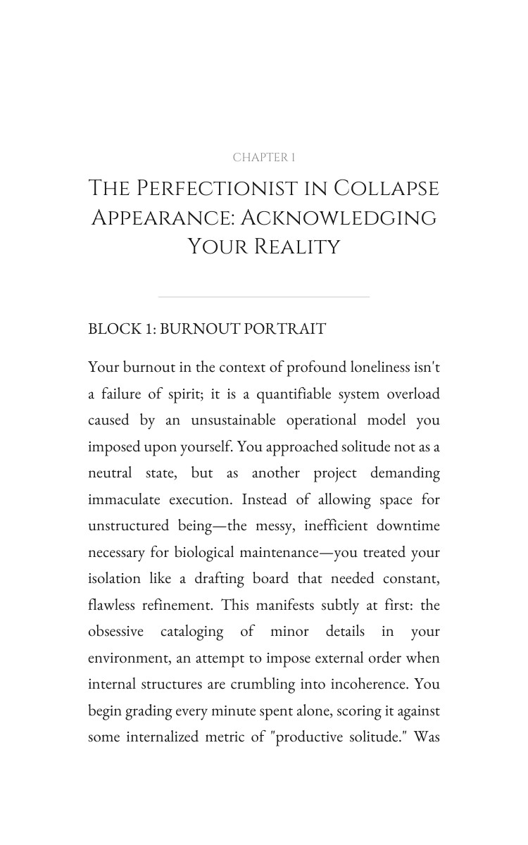 Perfectionist in Collapse Loneliness Isolation Foundations: Navigate Your Road interior preview
