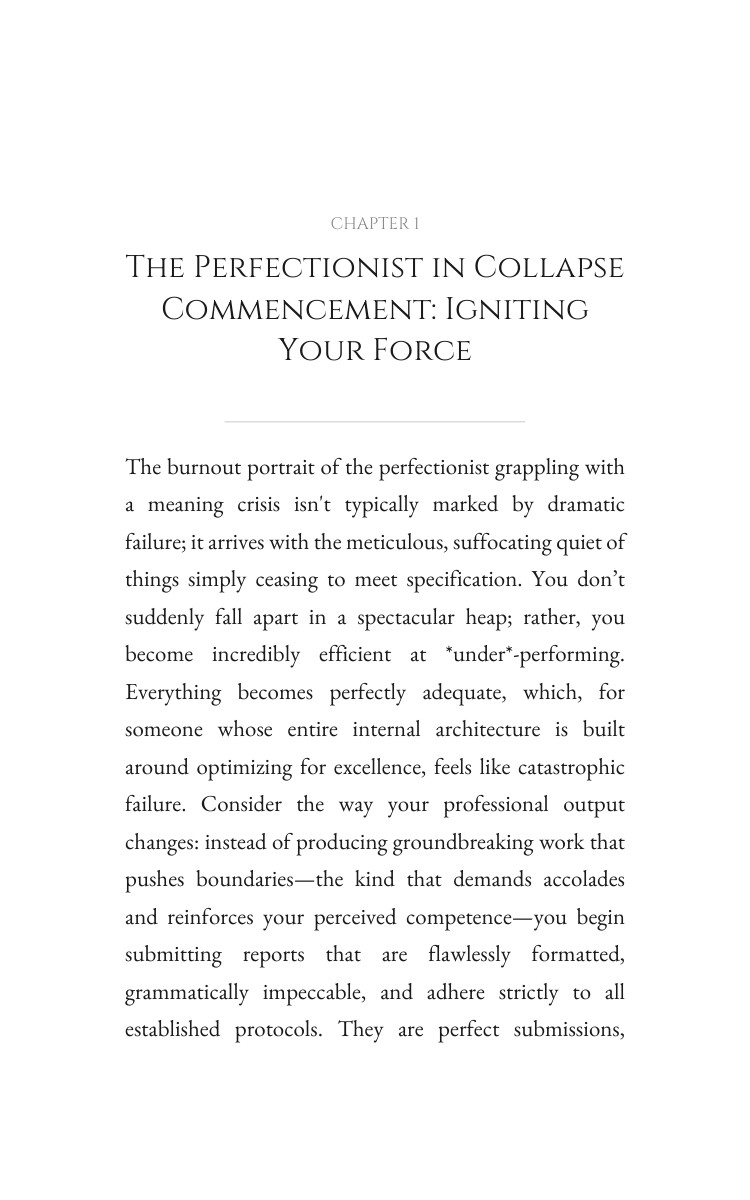 Perfectionist in Collapse Meaning Crisis Resource: Your Presence Elevated interior preview