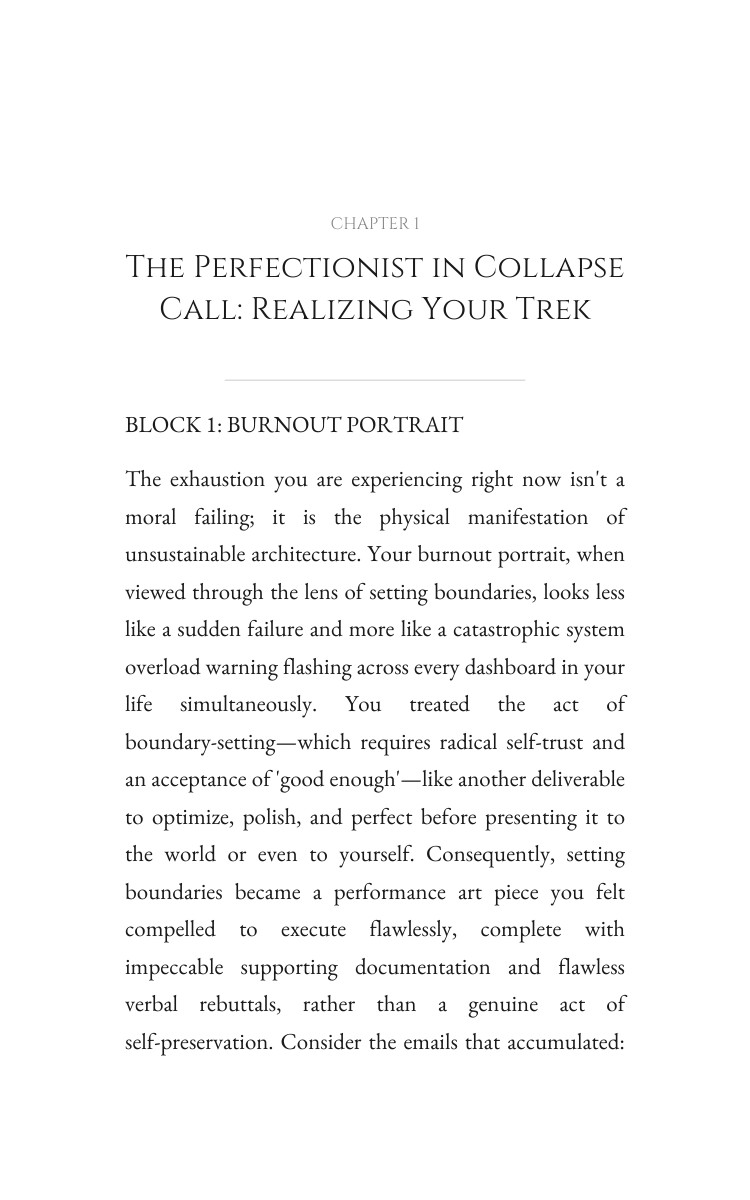 Perfectionist in Collapse: Navigating Setting Boundaries: Your Arc Synthesized interior preview