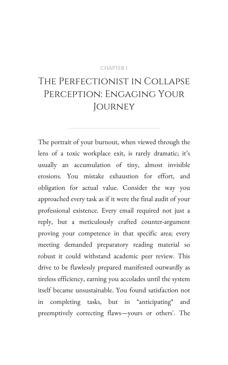 Perfectionist in Collapse Toxic Workplace Exit Resource: Establish Your Soul interior preview