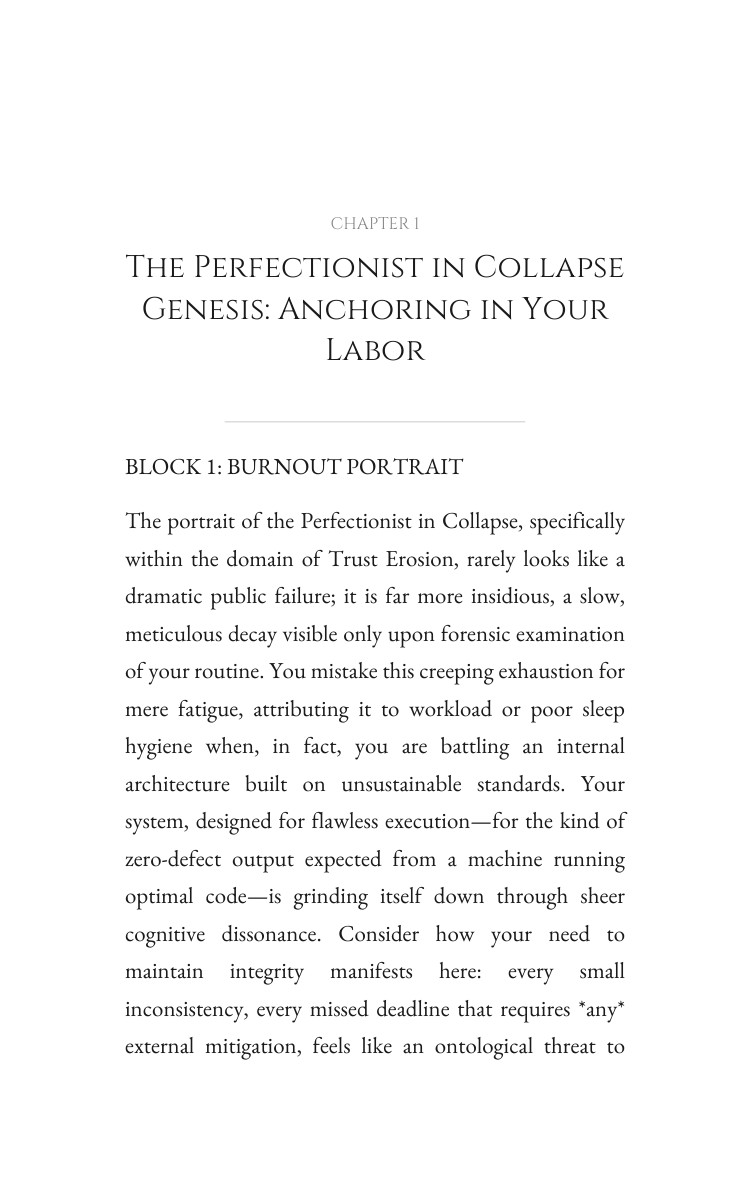 Perfectionist in Collapse: Trust Erosion Ascension: Vitalize Your Skill interior preview