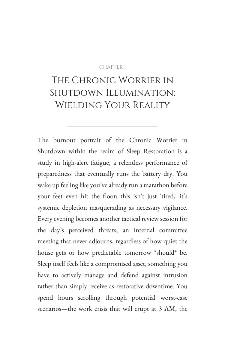 Sleep Restoration Protocol: Chronic Worrier in Shutdown: Your Fire Transcended interior preview
