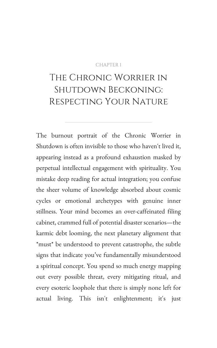 Spiritual Bypassing Experience: Chronic Worrier in Shutdown: Target Your Calling interior preview
