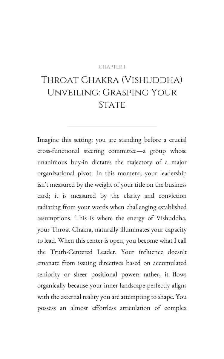 Leadership Protocol: Throat Chakra (Vishuddha): Leverage Your Existence interior preview