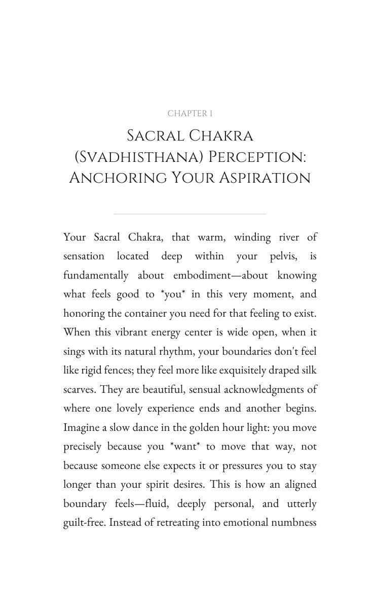 Sacral Chakra (Svadhisthana) Boundaries Workbook: Channel Your Adventure interior preview