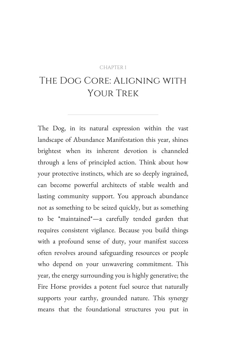 2026 Dog Abundance Manifestation Manual: Your Evolution Year Magnified interior preview