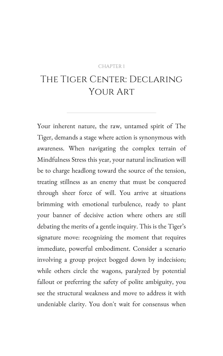2026 Mindfulness Stress Experience: Tiger: Your Spirit Year Blueprint interior preview