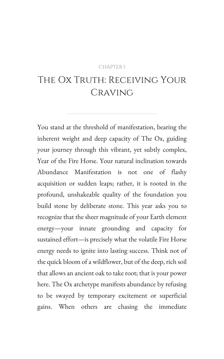 2026 Ox: Abundance Manifestation Blueprint: Sharpen Your Capacity Year interior preview