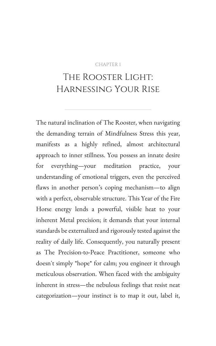 2026 Rooster Mindfulness Stress Manual: Discover Your Territory Year interior preview