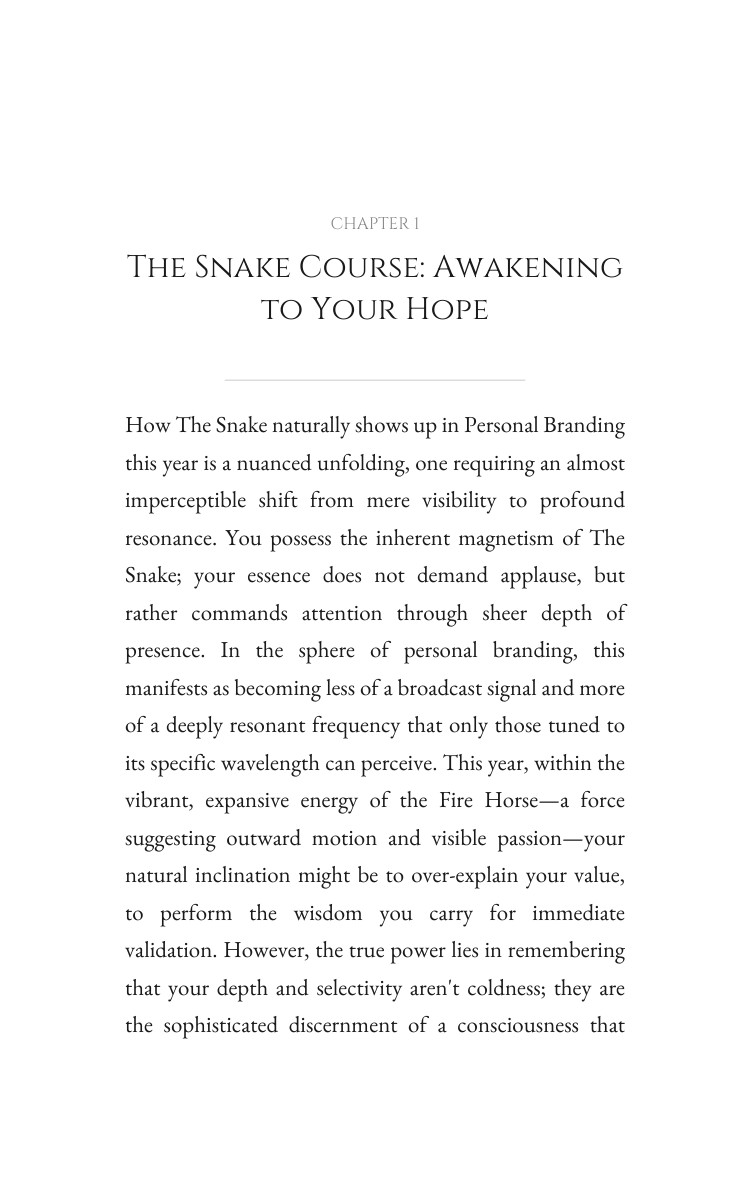 2026 Snake: Personal Branding Realization: Your Method Year Actualized interior preview