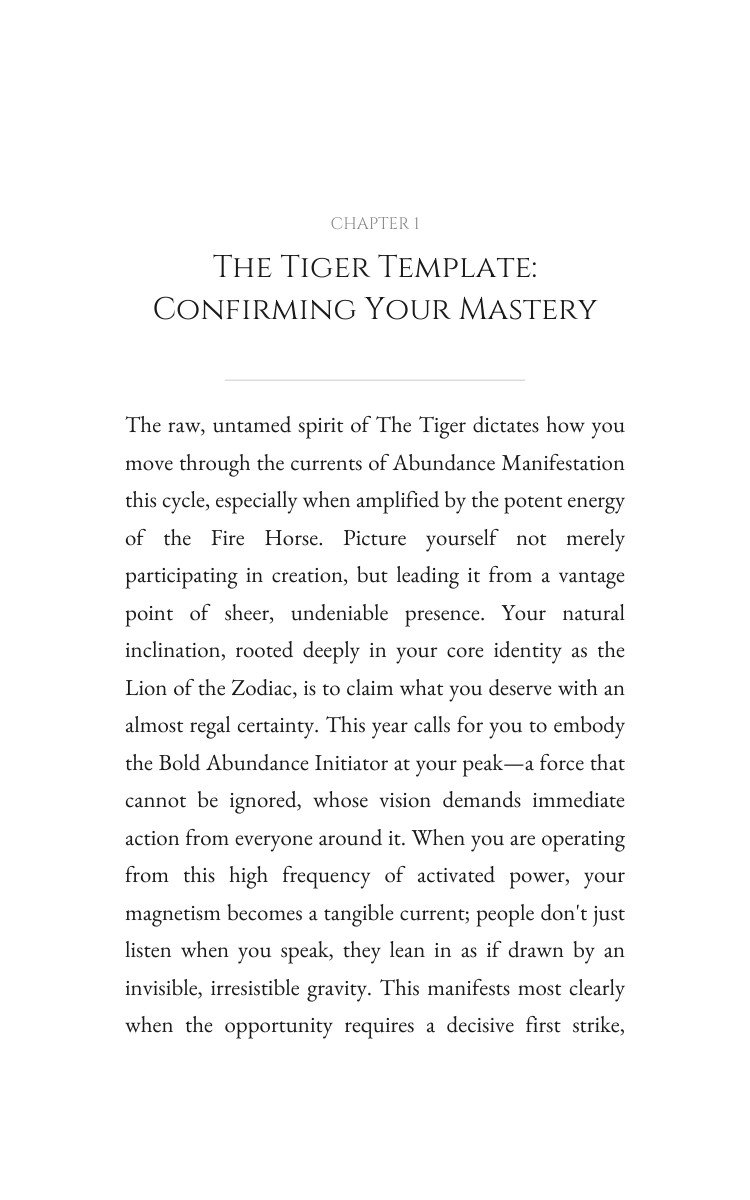 2026 Tiger: Abundance Manifestation Evolution: Your Route Year Synthesized interior preview