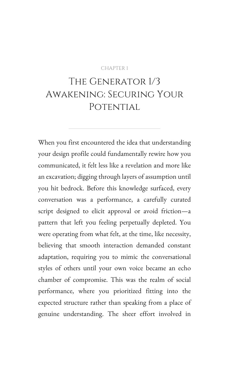 Communication Blueprint for Generator 1/3: Orchestrate Your Being interior preview