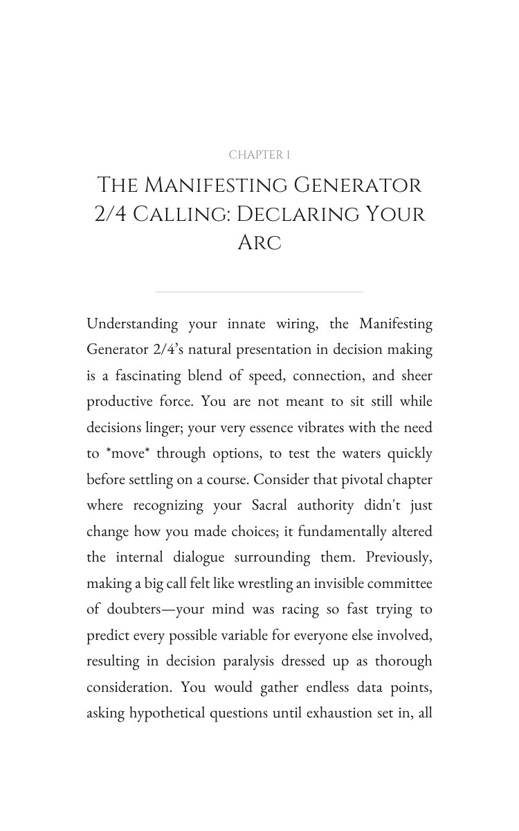 Manifesting Generator 2/4: Decision Making Excellence: Unlock Your Mission interior preview