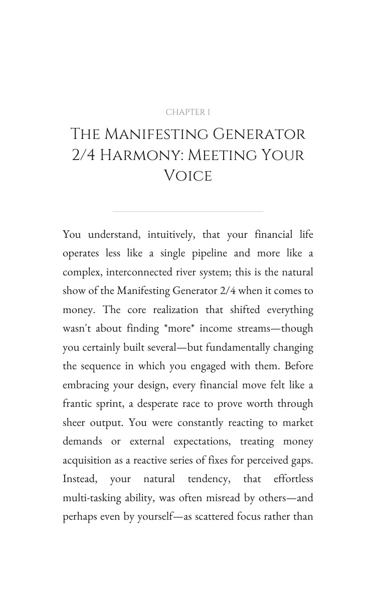 Manifesting Generator 2/4 Mastery: Money: Your Course Decoded interior preview