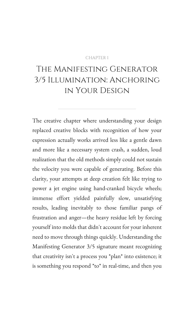 Manifesting Generator 3/5 Creativity Handbook: Your Skill Revealed interior preview