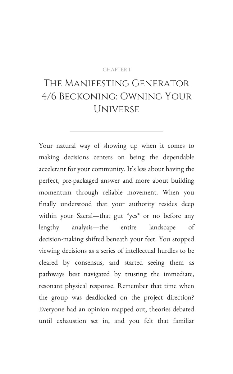 Manifesting Generator 4/6 Decision Making Sourcebook: Your Condition Awakened interior preview