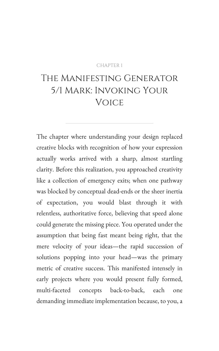 Manifesting Generator 5/1 Creativity Keystone: Vitalize Your Force interior preview