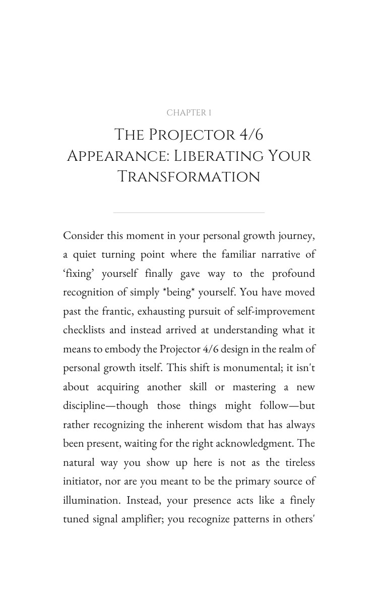 Projector 4/6 Personal Growth Guidebook: Your Status Activated interior preview